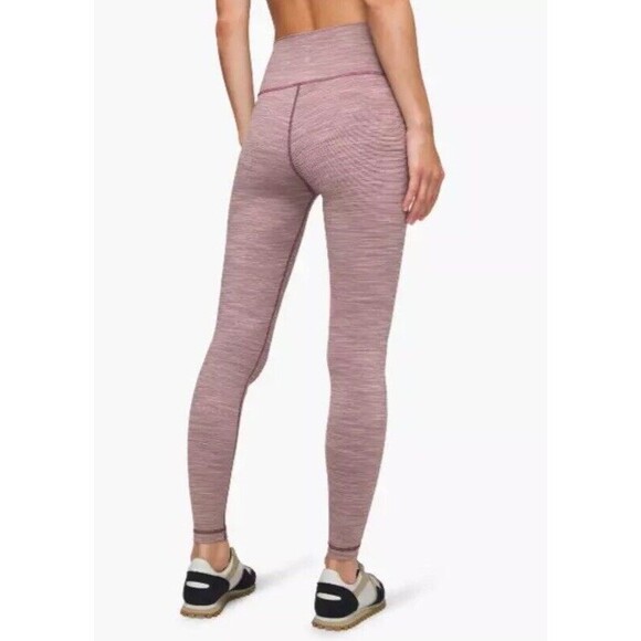 Lululemon Wunder Under High Rise Tight 28" Luxtreme Purple Striped Womens Sz 2 - Picture 5 of 13